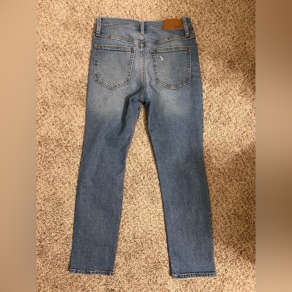Madewell Distressed Straight Leg Blue Jeans - Picture 2 of 7